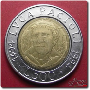 500 Lire Rep. Italiana 1994 - Luca Pacioli