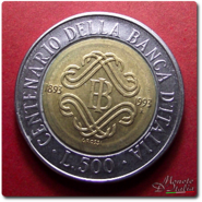 500 Lire Rep. Italiana 1993 - Banca d'Italia