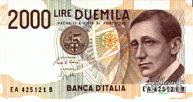 2000 lire Guglielmo Marconi 1990