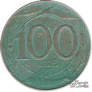 100 Lire Turrita ossidata 1997 (dritto)
