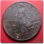 5 cent. Vitt. Emanuele III 1909