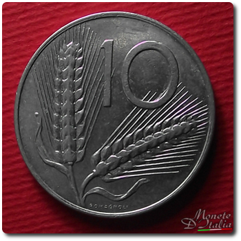 10 lire con la spiga 1977 valore