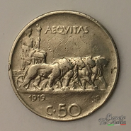 50 Cent Aequitas Vitt. Emanuele III 1919