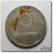 5 lire delfino 1969