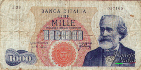 1000 lire Giuseppe Verdi 1962