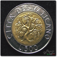 500 Lire Vaticano 1989 - G.Paolo II PM.ANXI.MCMLXXXIX