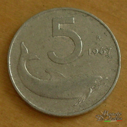 5 lire delfino 1967