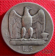 5 Lire Acquilotto V.Emanuele III 1929
