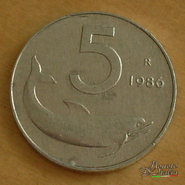 5 lire delfino 1986
