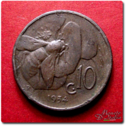 10 Cent  Ape Vitt. Emanuele III 1954