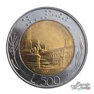 500 lire bimetalliche 2001