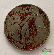 50 Lire Vulcano tipo1 1954 ossidata