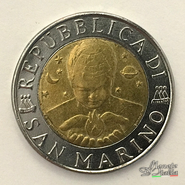 500 Lire S. Marino 1996 - HEGEL Verso il 3° Millennio